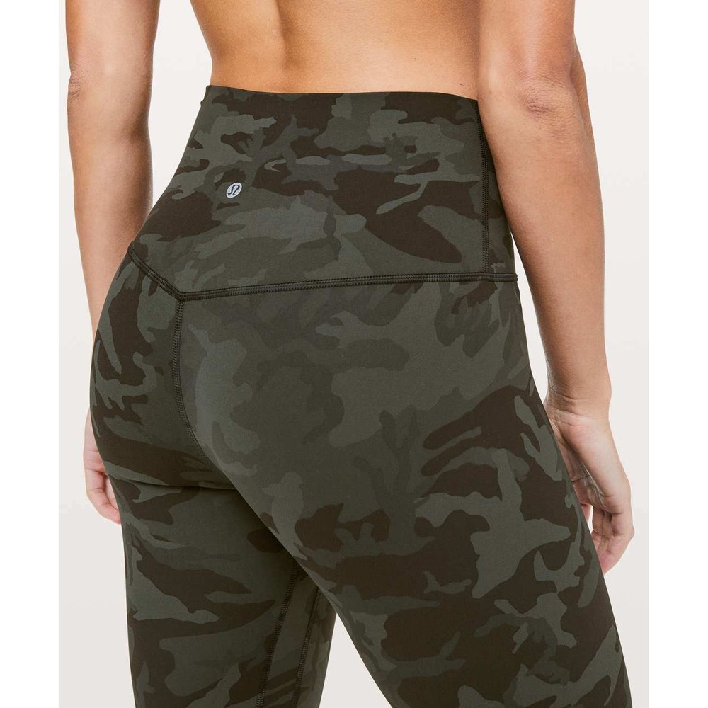 Lululemon Align Crop Leggings Incognito Camo Multi Gator Green Camo 16" Sz 8